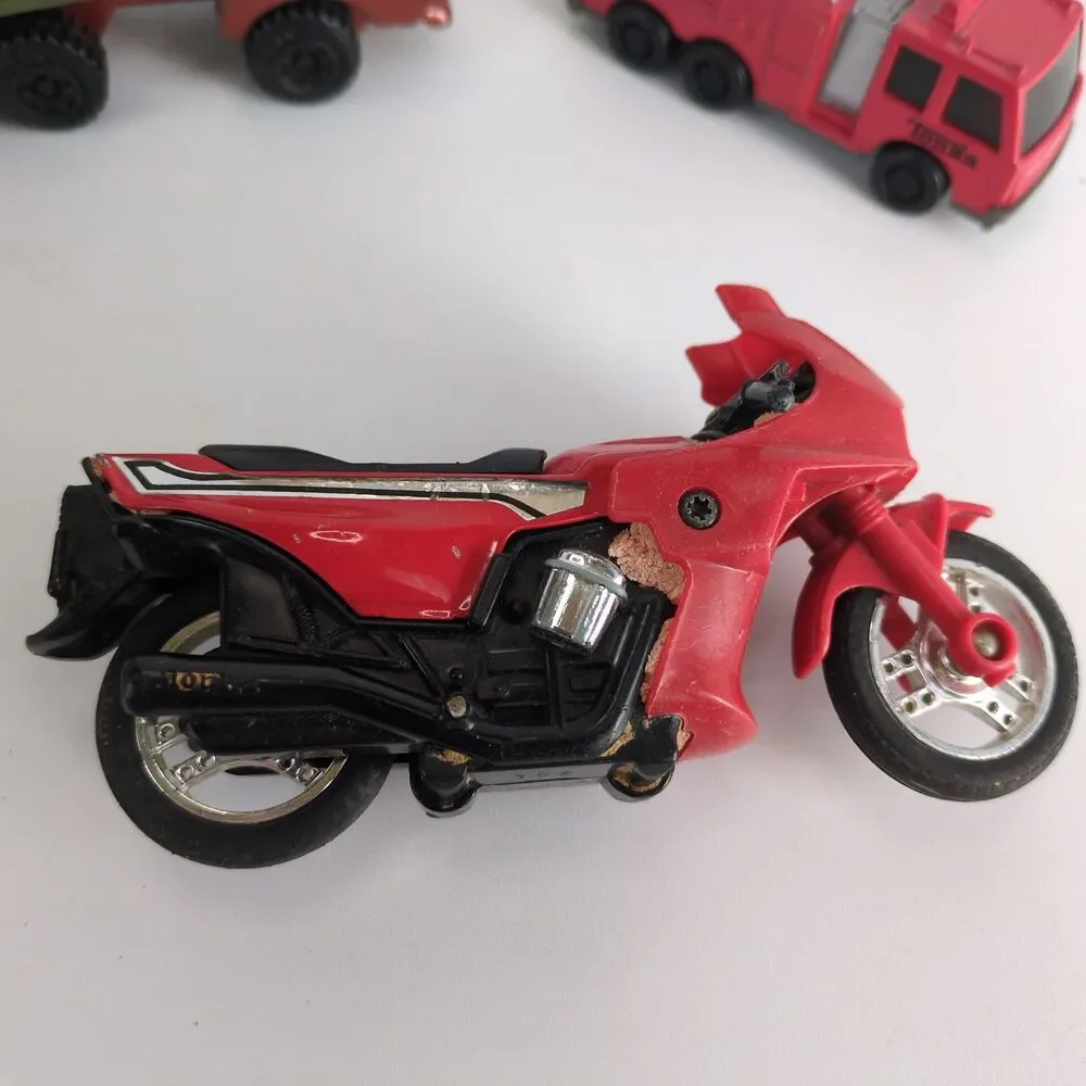 Vintage‎ Tonka 1970s-90s Metal Toy Lot Firetruck Motorcycle Pickup Truck Trailer